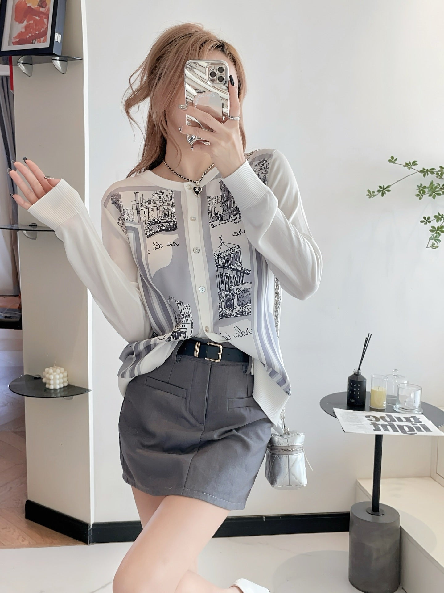 26ss Printed Pattern Knit Cardigan