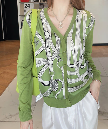 26ss Printed Pattern Knit Cardigan