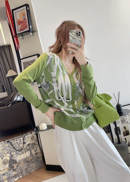 26ss Printed Pattern Knit Cardigan