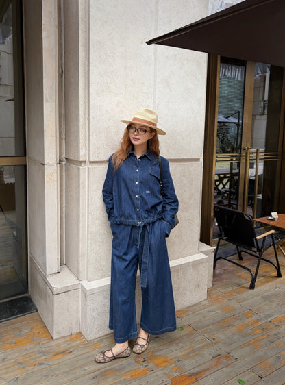 26ss Cropped jeans with visible stitching