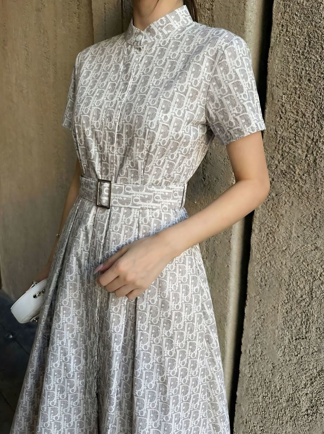 26ss Jacquard Long Pleated Dress