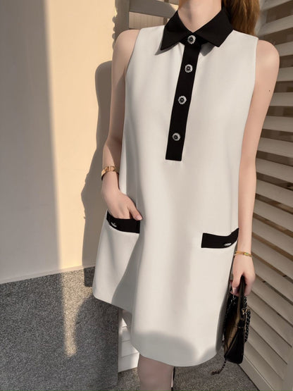 26ss Collared Sleeveless Dress