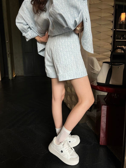 26ss Logo jacquard high-waisted shorts