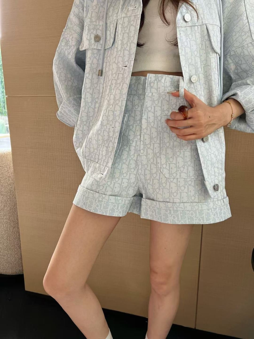 26ss Logo jacquard high-waisted shorts