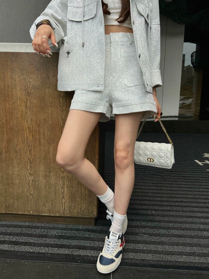 26ss Logo jacquard high-waisted shorts