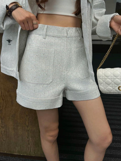 26ss Logo jacquard high-waisted shorts