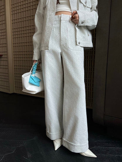26ss Logo jacquard trousers