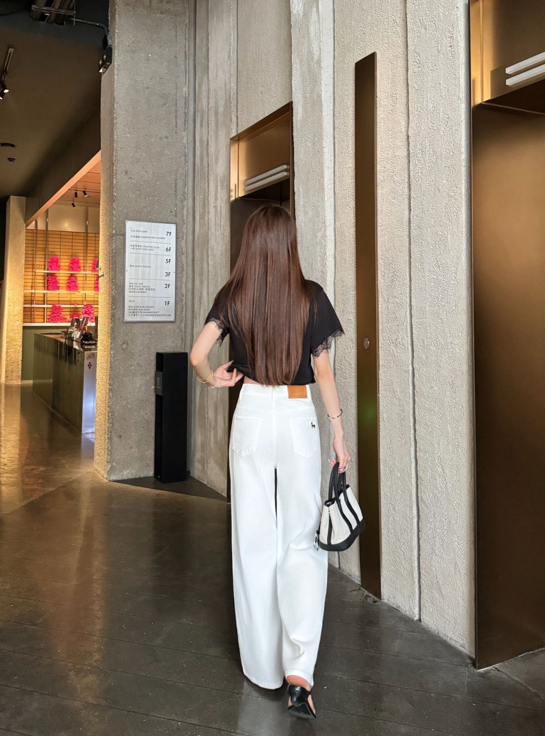 26ss High-waisted wide-leg jeans