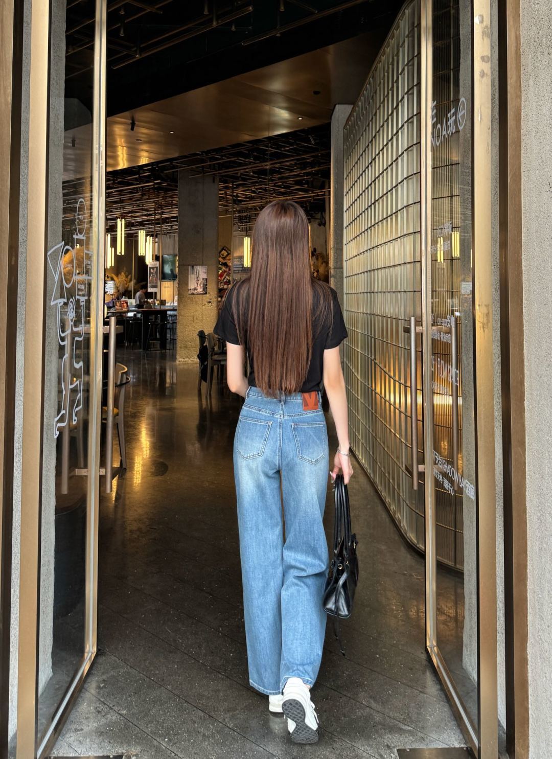 26ss High-waisted wide-leg jeans