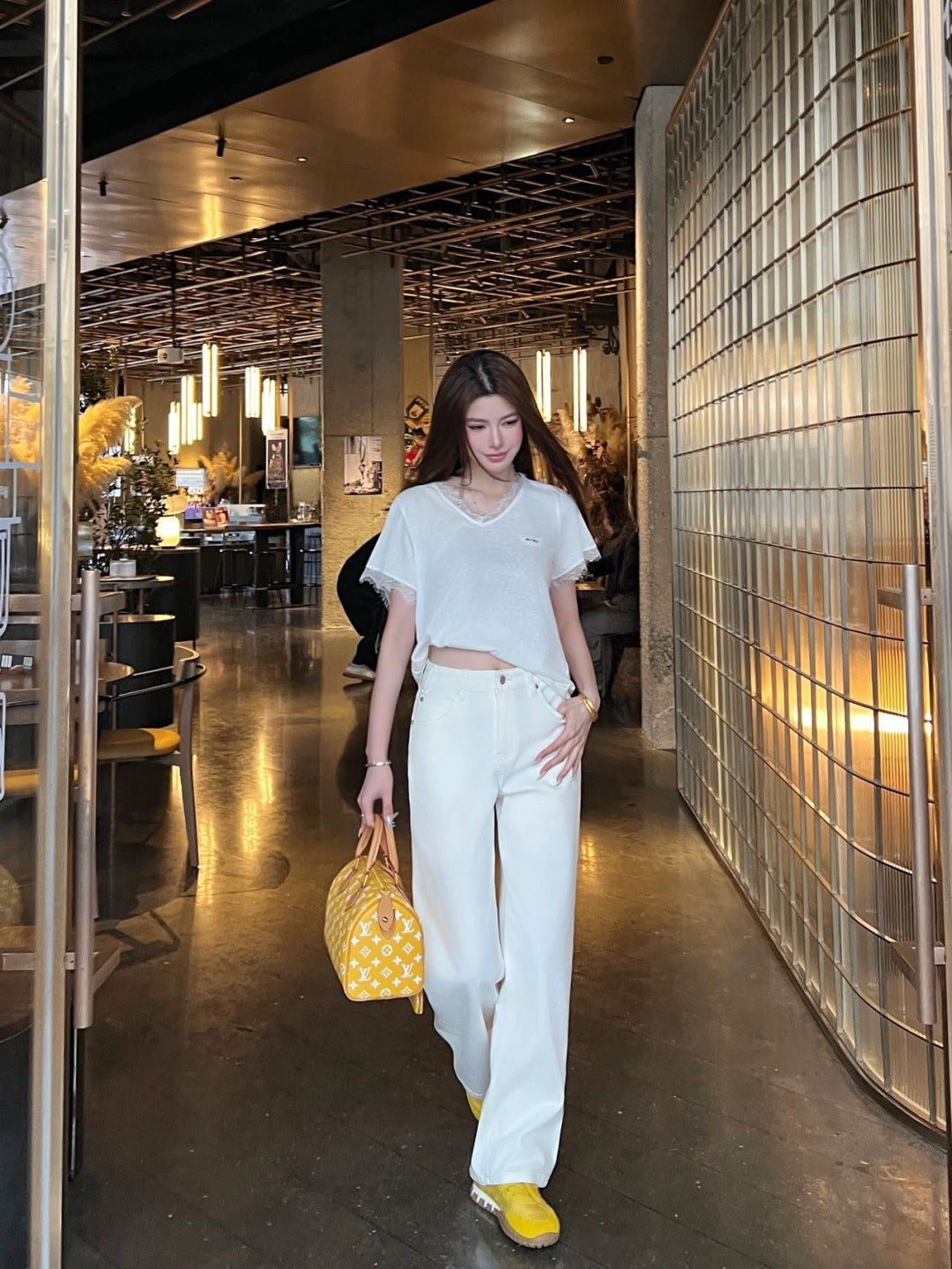 26ss High-waisted wide-leg jeans