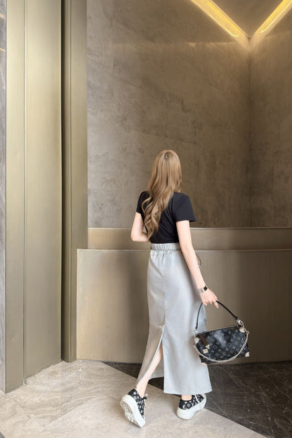 26ss Drawstring cargo skirt