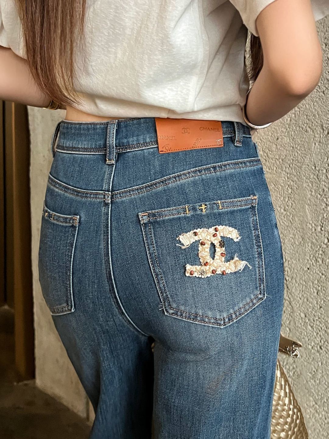 26ss High-waisted wide-leg jeans