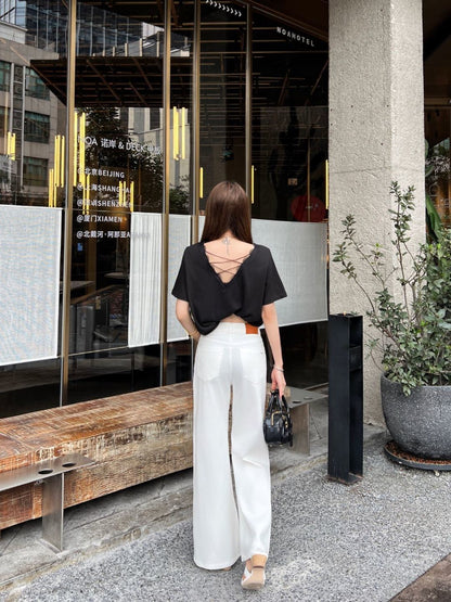 26ss High-waisted wide-leg jeans