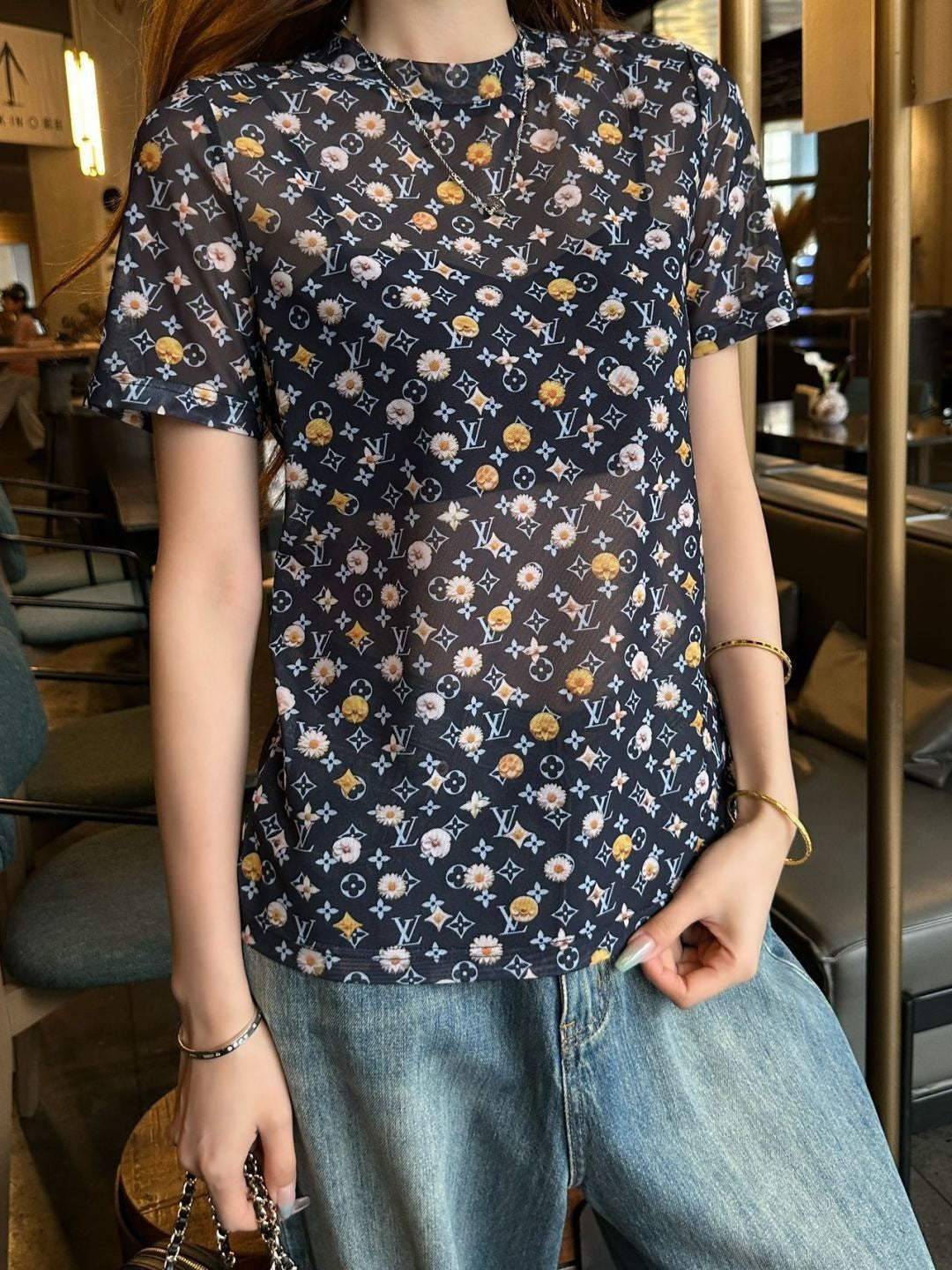 26ss Monogram mesh T-shirt