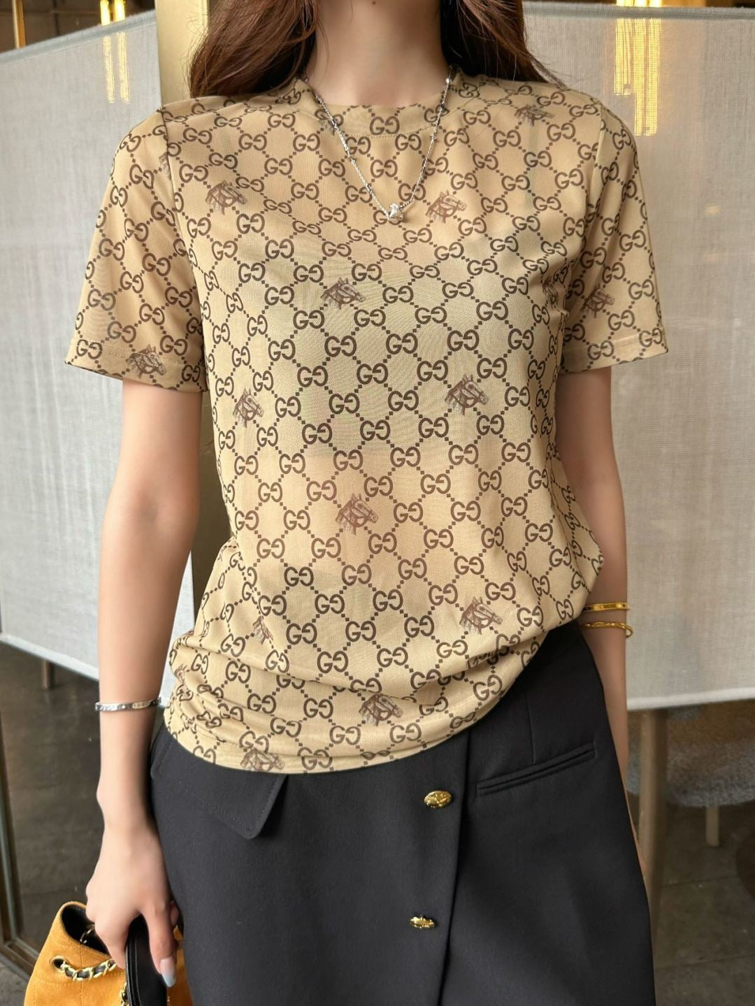26ss Monogram mesh T-shirt