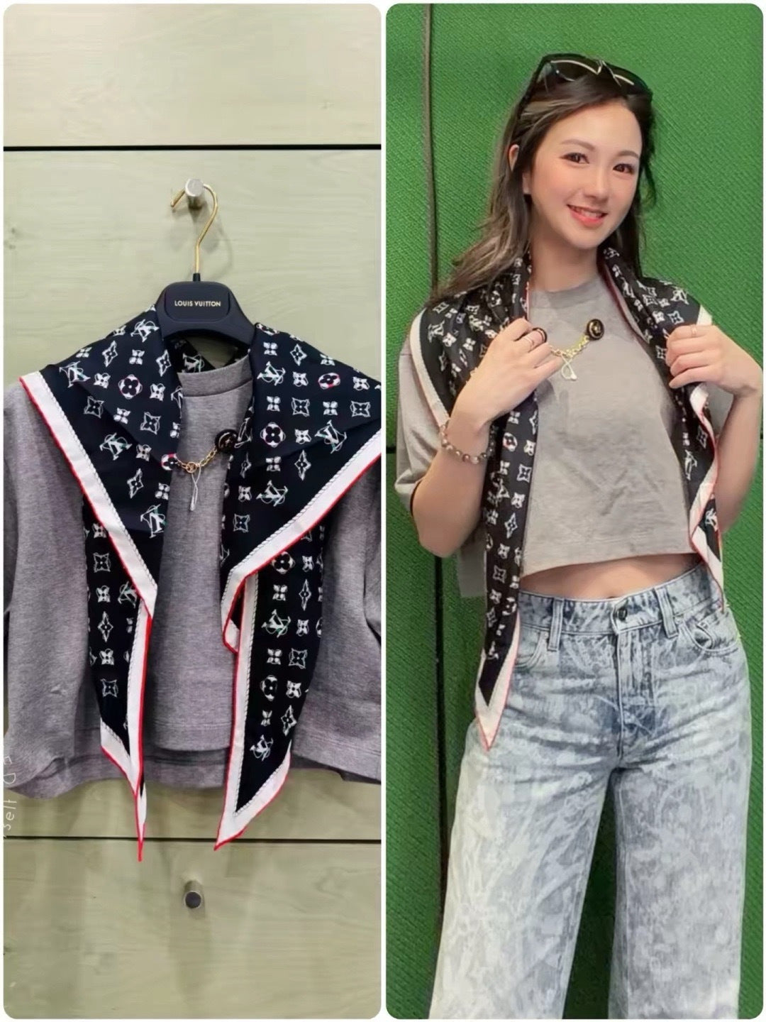 26ss Silk Scarf Short-Sleeve T-Shirt