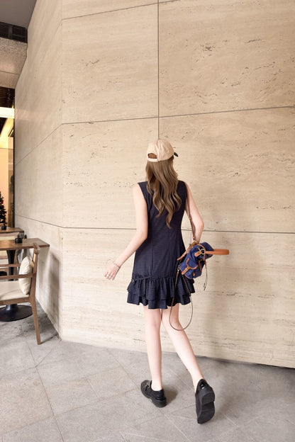 26ss Plaid sleeveless dress