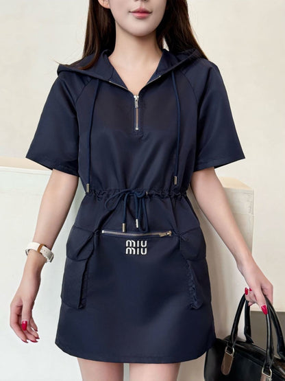 26ss Hooded Nylon Dress