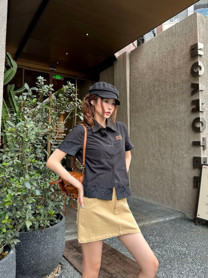 26ss Letter Embroidery Shirt