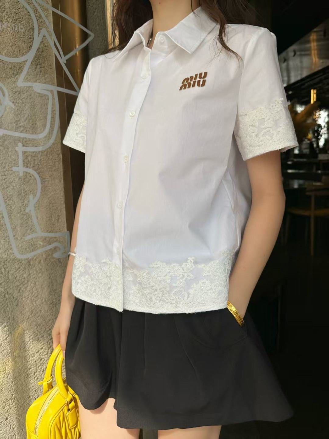 26ss Letter Embroidery Shirt