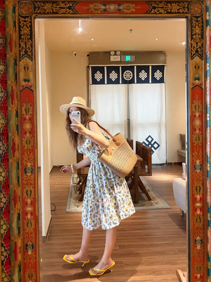 26ss Floral Print Strapless Sundress