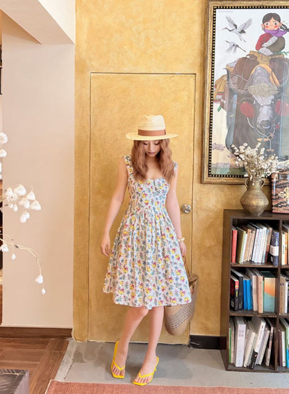 26ss Floral Print Strapless Sundress
