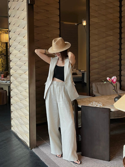 26ss Double-pocket lapel vest/trousers