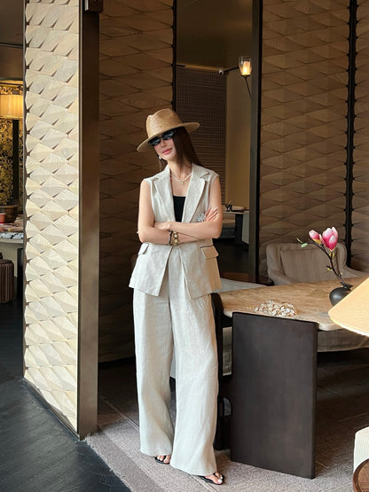 26ss Double-pocket lapel vest/trousers