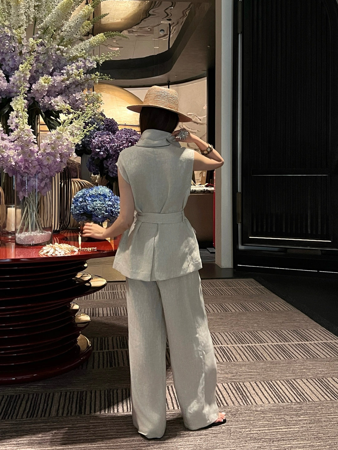 26ss Double-pocket lapel vest/trousers