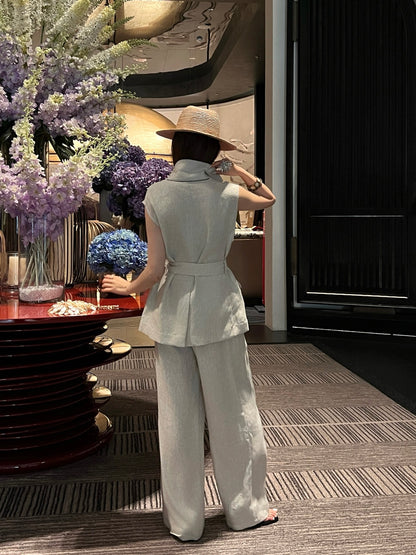 26ss Double-pocket lapel vest/trousers