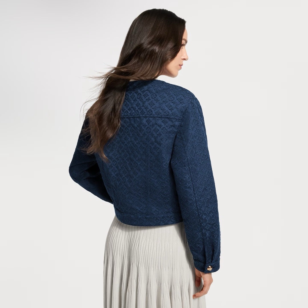 26ss Jacquard Crew Neck Short Jacket
