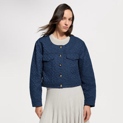 26ss Jacquard Crew Neck Short Jacket