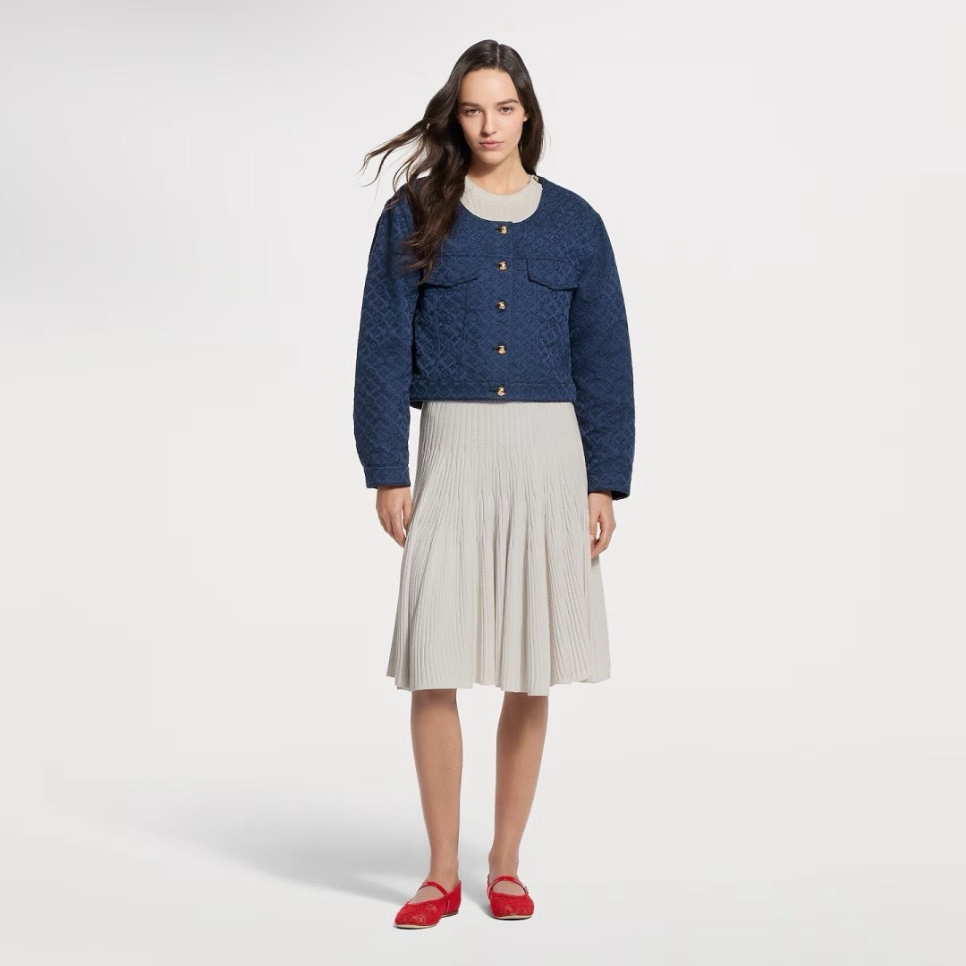 26ss Jacquard Crew Neck Short Jacket