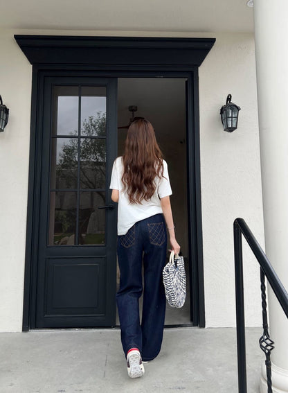 26ss Elastic Waist Wide-Leg Jeans