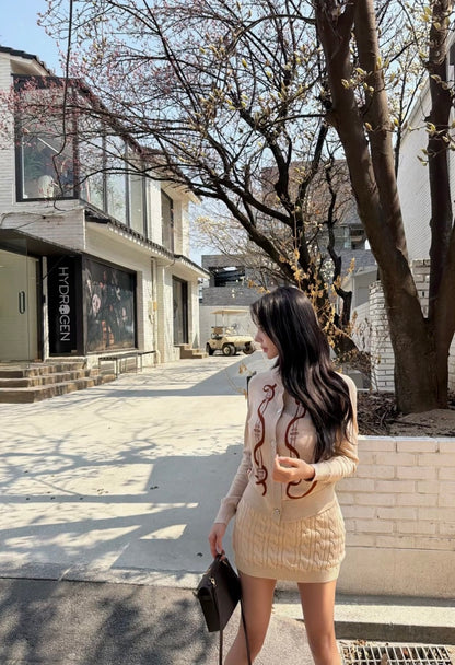 26ss Jacquard Pattern Cardigan
