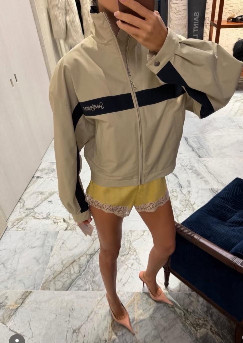 26ss Color-blocked Stand Collar Jacket
