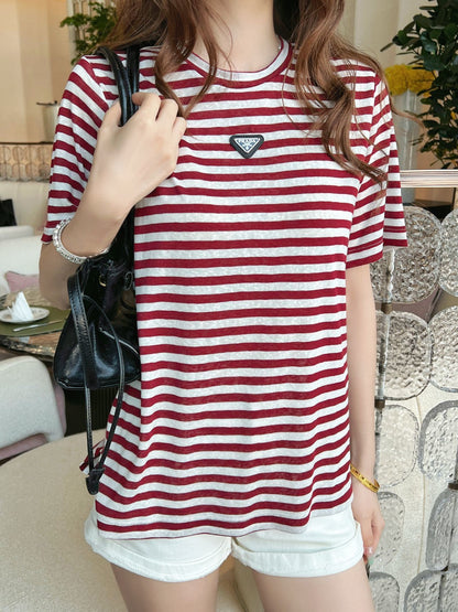 26ss Navy-style striped T-shirt