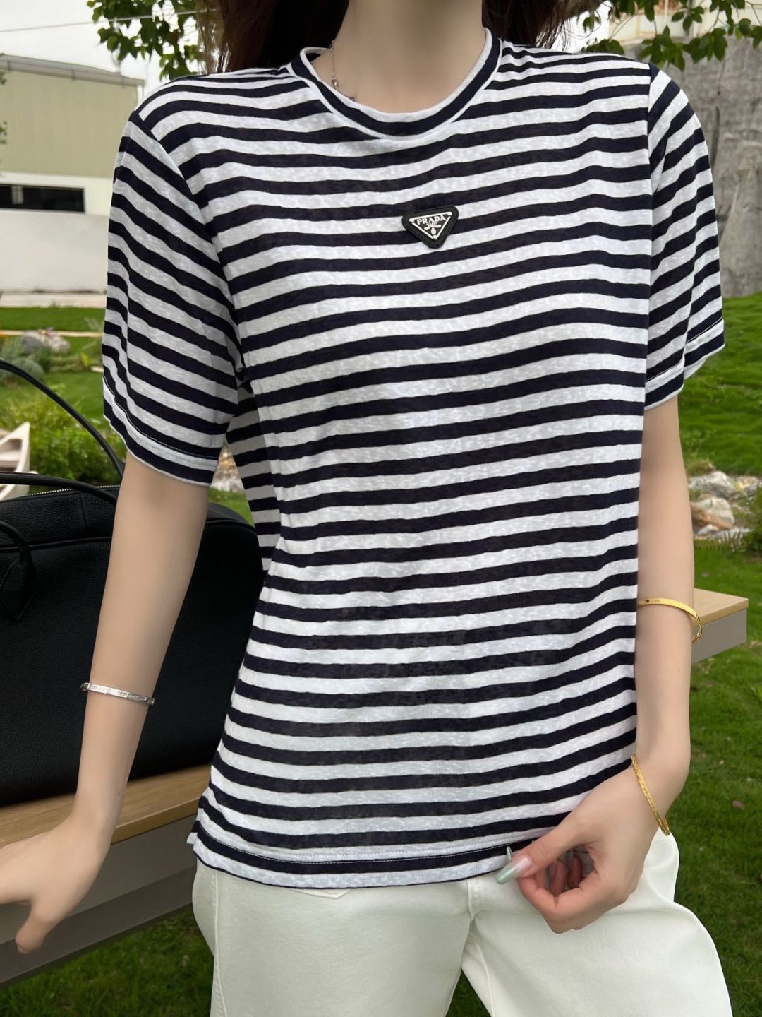 26ss Navy-style striped T-shirt