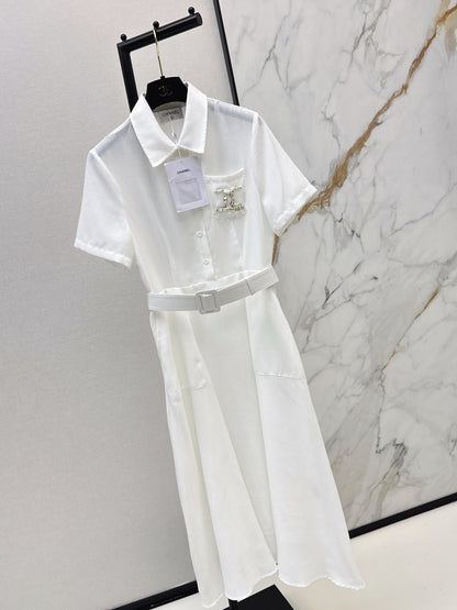 26ss Pocket Beaded Embellished Dress