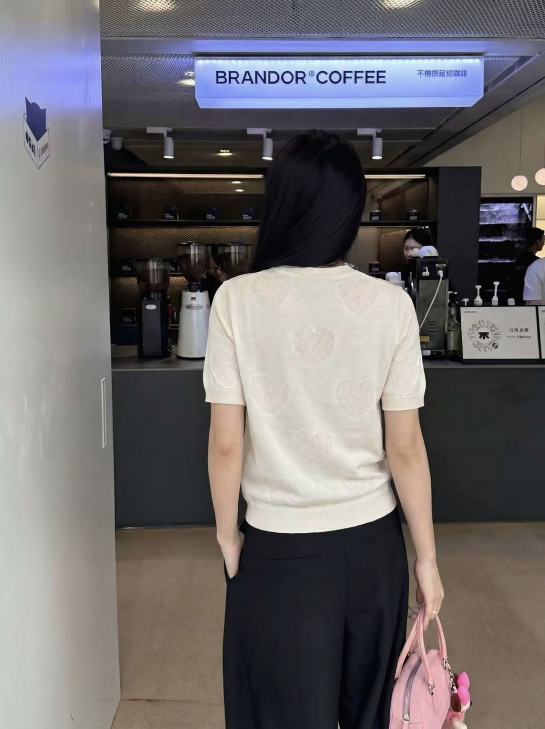 26ss Letter Embroidery Decorative Knit T-Shirt
