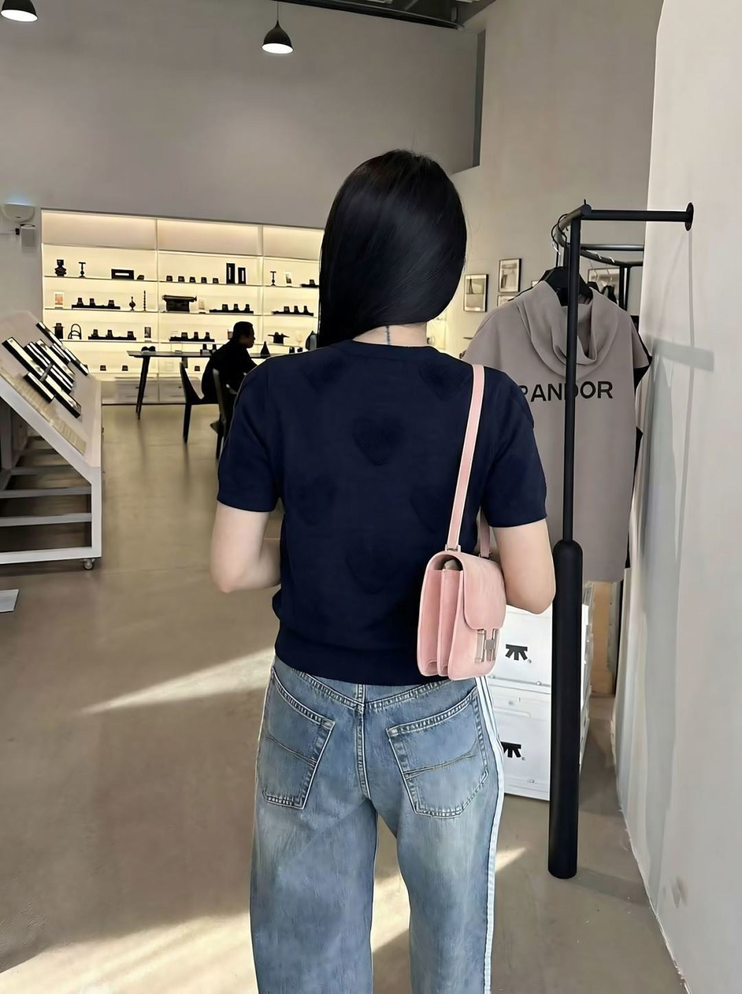26ss Letter Embroidery Decorative Knit T-Shirt