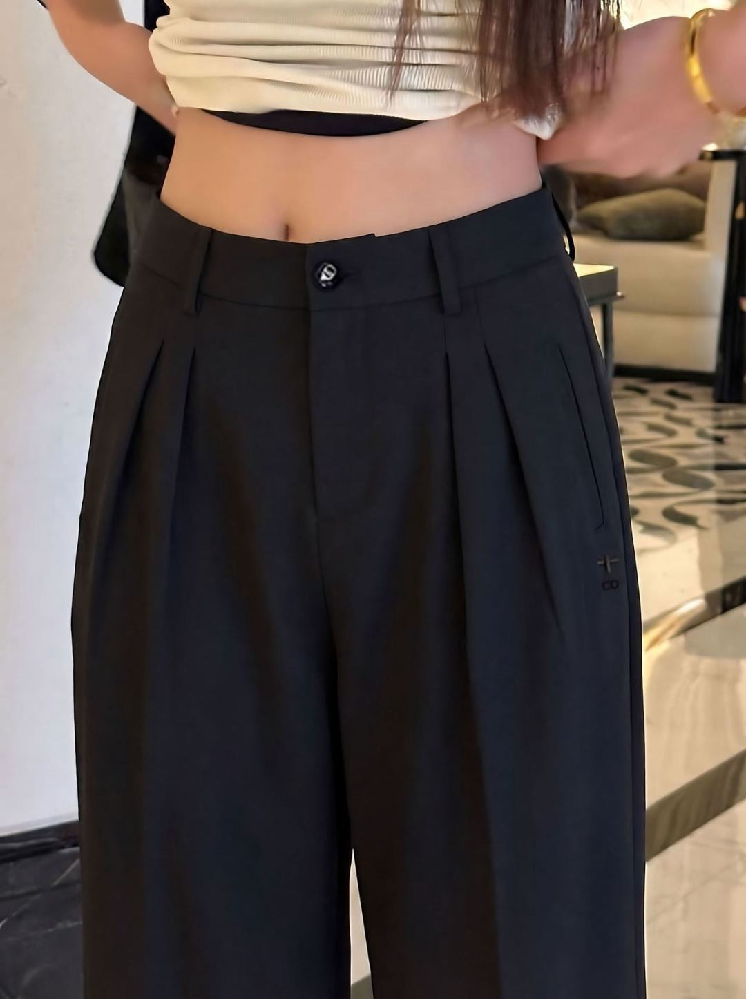 26ss Embroidered Straight-Leg Pants