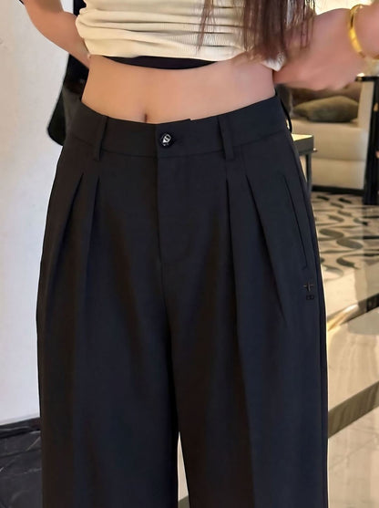 26ss Embroidered Straight-Leg Pants