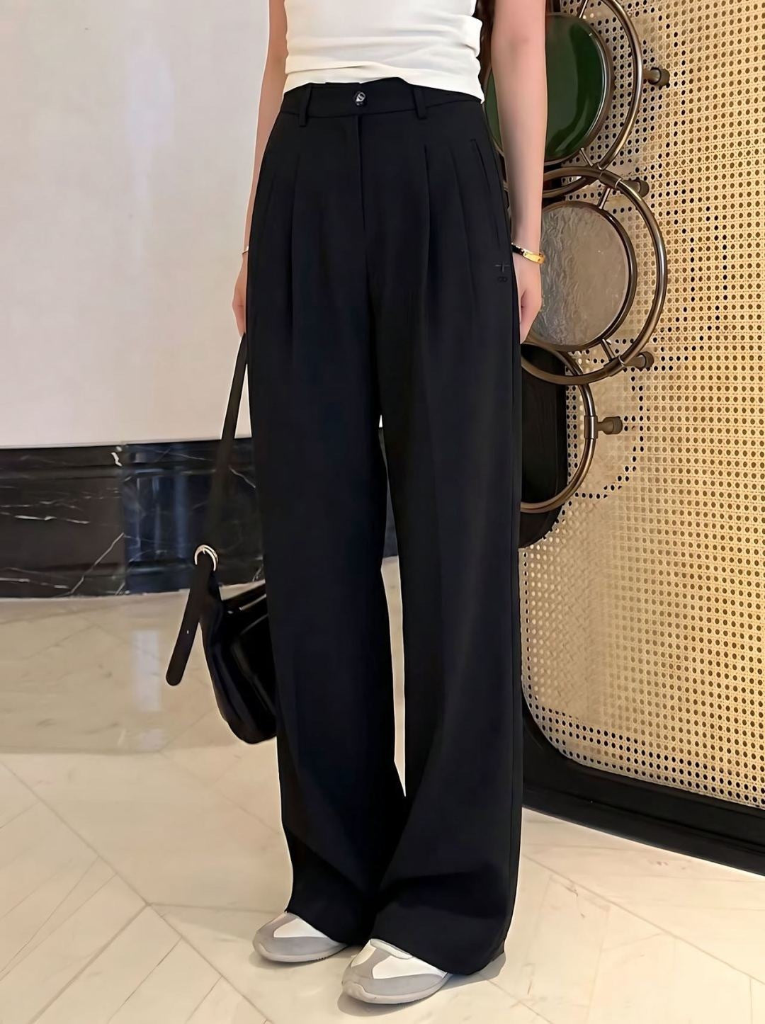 26ss Embroidered Straight-Leg Pants