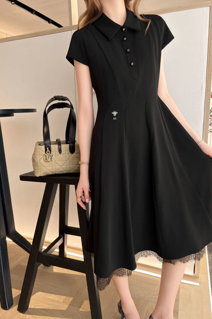 26ss Spliced Lace Dress