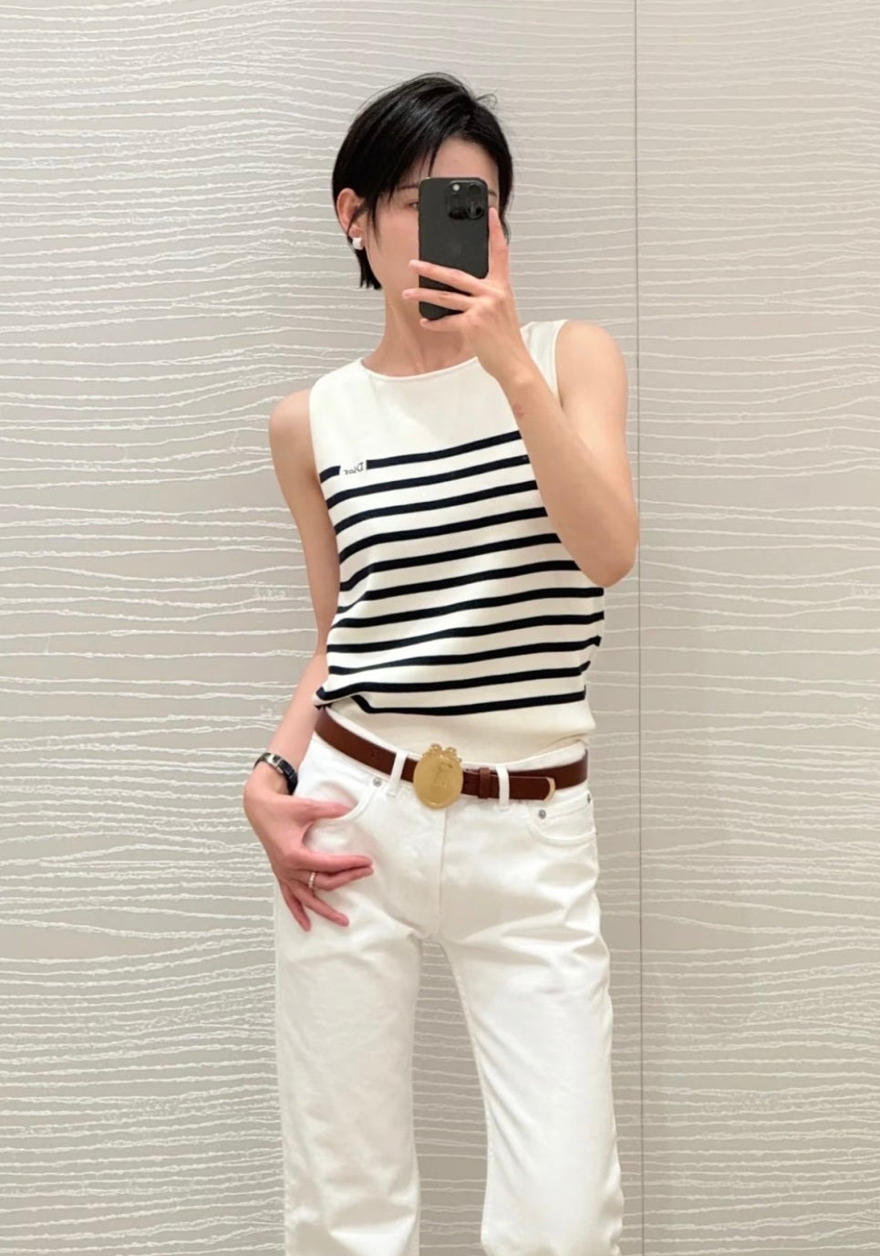 26ss Navy-style striped vest