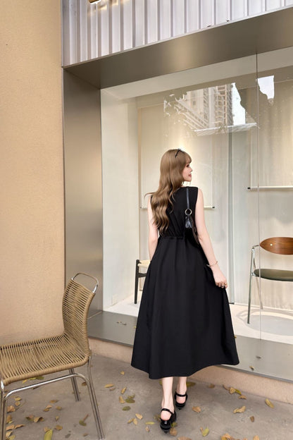 26ss Triangle Logo Decorative Nylon Dress