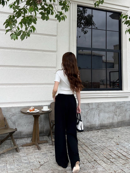 26ss Embroidered Straight-Leg Pants
