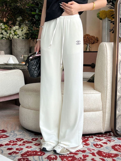 26ss Embroidered Straight-Leg Pants