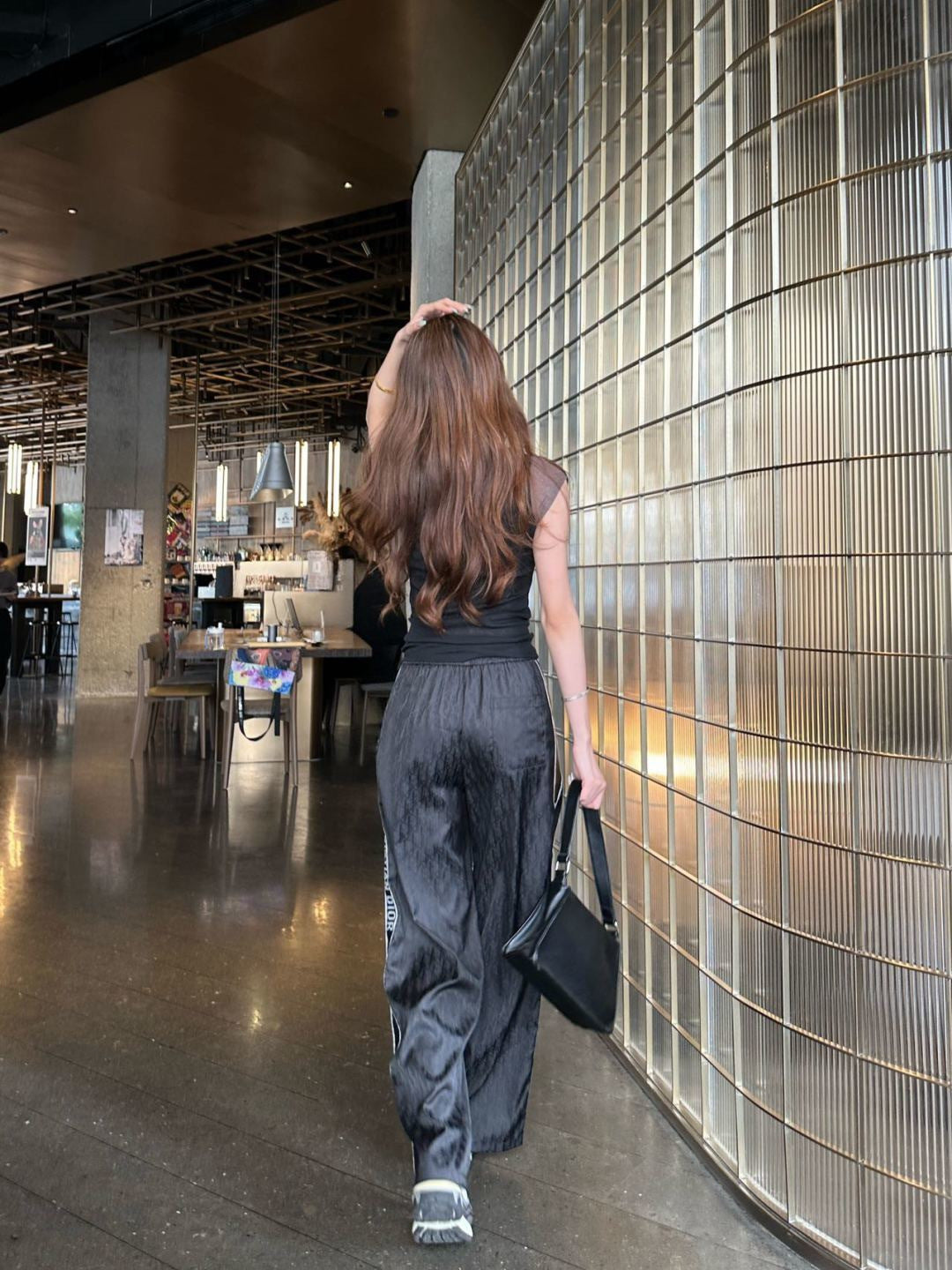 26ss Jacquard elastic waist straight pants